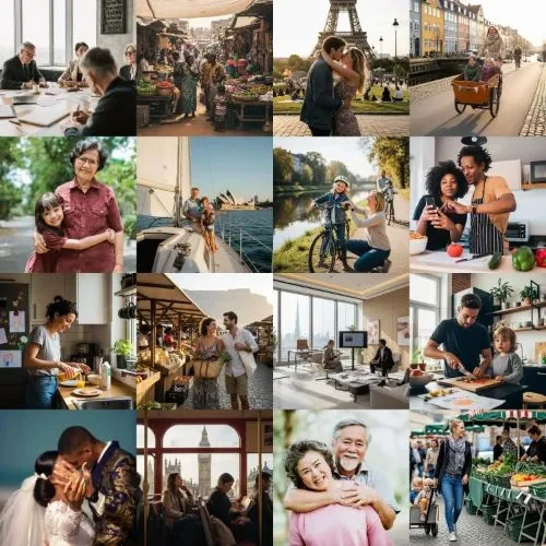 Diverse lifestyle scenes showing global food and agriculture connections